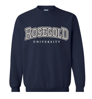 Rosegold University Varsity Crewneck (Grey Logo)